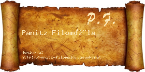 Panitz Filoméla névjegykártya